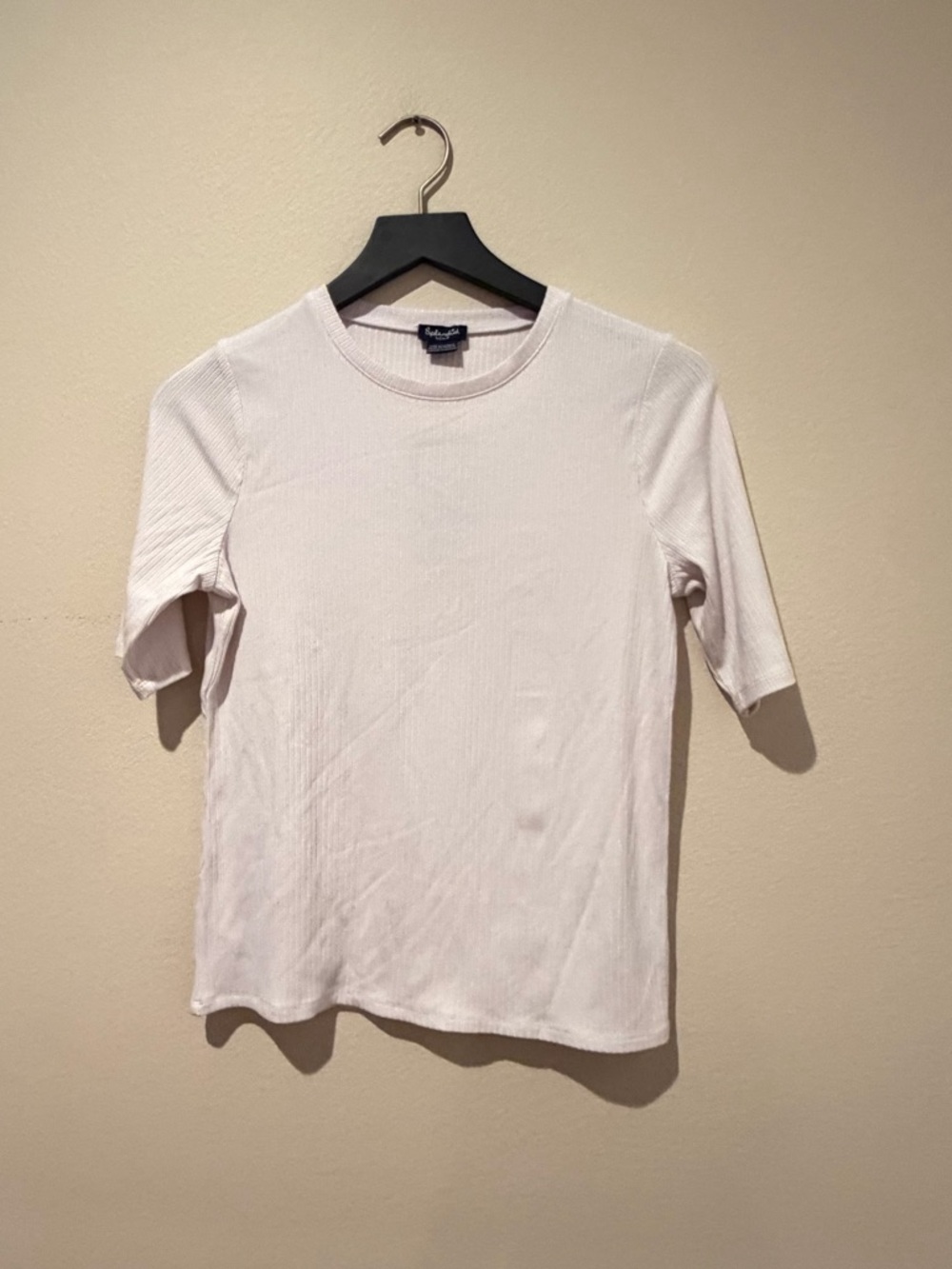 NWT Splendid Women’s White Short Sleeve Ribbed Crew Tee